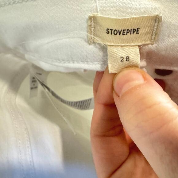 MADEWELL Stovepipe Jeans Pure White Size 28 High Rise Capsule Wardrobe Classic - Picture 4 of 12